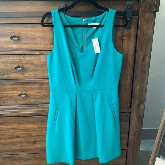Ann Taylor Loft mini A-Line dress - size 8 - never worn - teal/blue/green - Picture 4 of 6